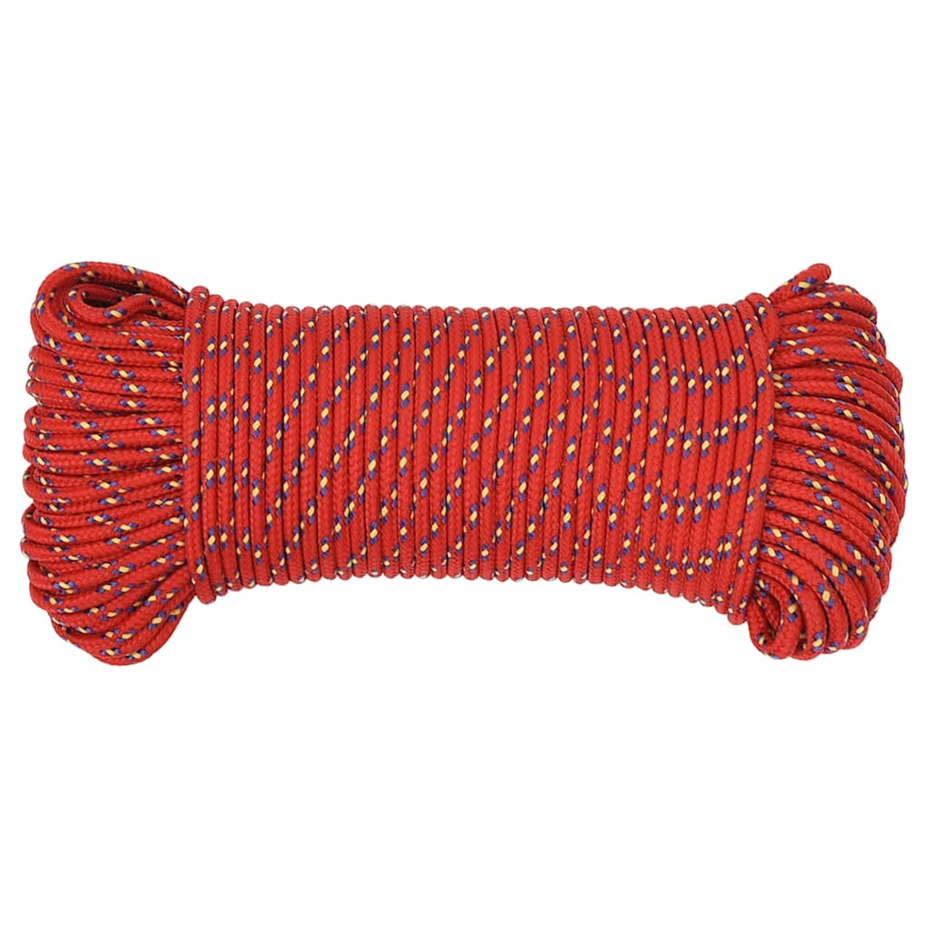 Corde à bateau Vidaxl 4 mm 25 m de polypropylène rouge