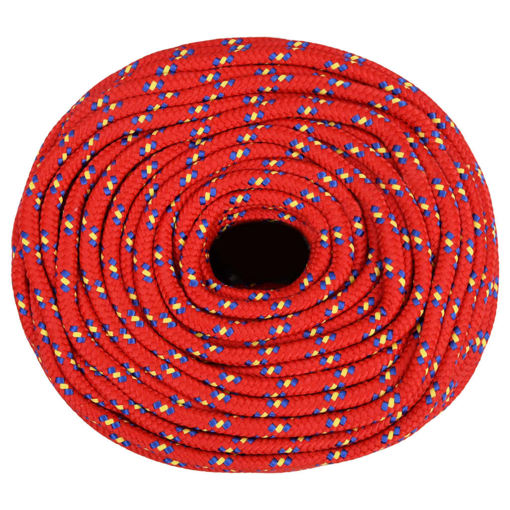 Corde de bateau vidaxl 8 mm 25 m de polypropylène rouge