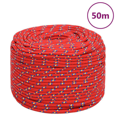 Vidaxl corde de bateau 8 mm 50 m polypropylène rouge