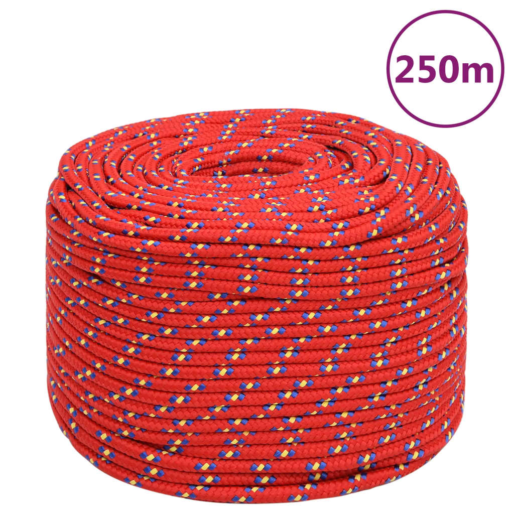 Vidaxl Boat Rope 8 mm 250 m polypropylenrød