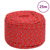 Vidaxxl corde de bateau 10 mm 25 m polypropylène rouge