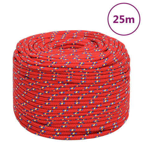 Vidaxxl corde de bateau 10 mm 25 m polypropylène rouge