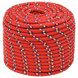 Vidaxxl corde de bateau 12 mm 25 m polypropylène rouge