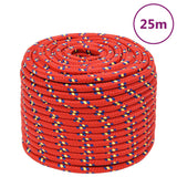 Vidaxxl corde de bateau 14 mm 25 m polypropylène rouge