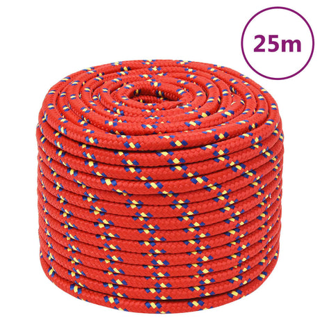 Vidaxxl corde de bateau 14 mm 25 m polypropylène rouge