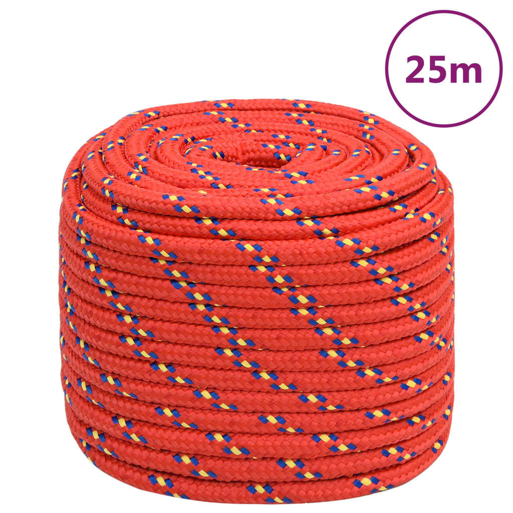 Vidaxxl corde de bateau 18 mm 25 m polypropylène rouge