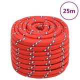 VidaXL Boottouw 20 mm 25 m polypropyleen rood