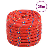 VidaXL Corde pour bateau 20 mm 25 m polypropylène rouge