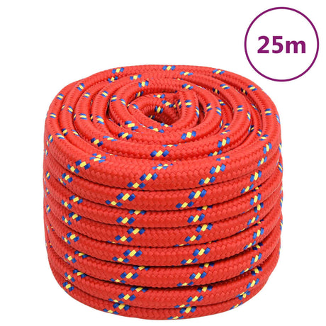 Vidaxxl corde de bateau 20 mm 25 m polypropylène rouge