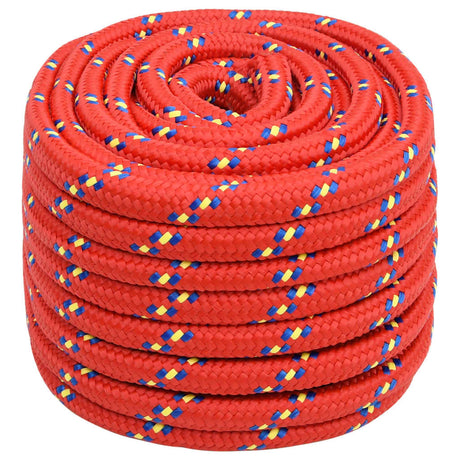 Vidaxxl corde de bateau 20 mm 25 m polypropylène rouge