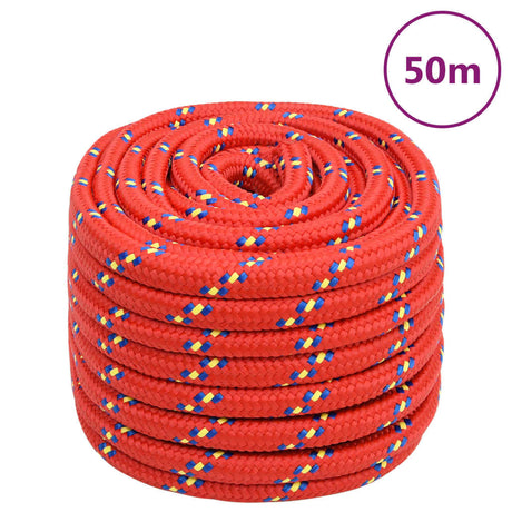 Vidaxxl corde de bateau 20 mm 50 m polypropylène rouge