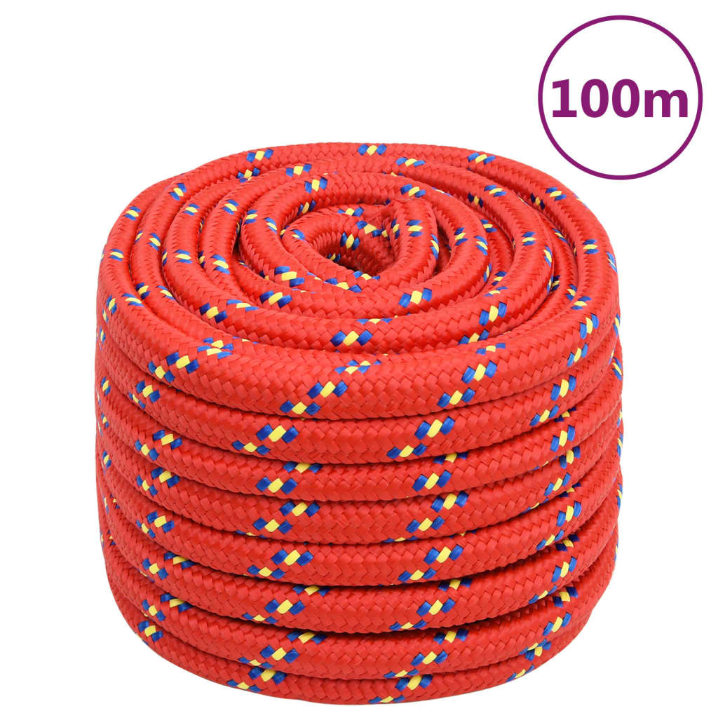 Vidaxxl corde de bateau 20 mm 100 m polypropylène rouge