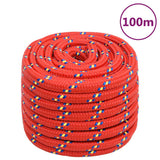 Vidaxxl corde de bateau 20 mm 100 m polypropylène rouge