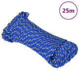 Vidaxl corde de bateau 3 mm 25 m polypropylène bleu
