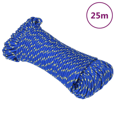 Vidaxl corde de bateau 3 mm 25 m polypropylène bleu