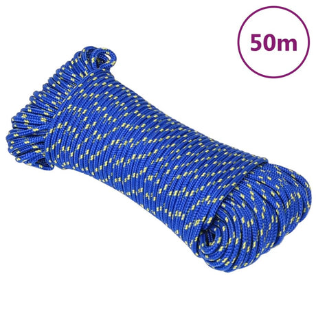 Vidaxl corde de bateau 5 mm 50 m polypropylène bleu