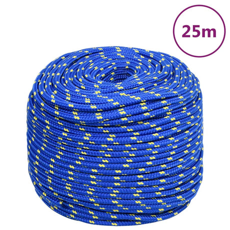 Corde à bateau Vidaxl 6 mm 25 m Bleu en polypropylène