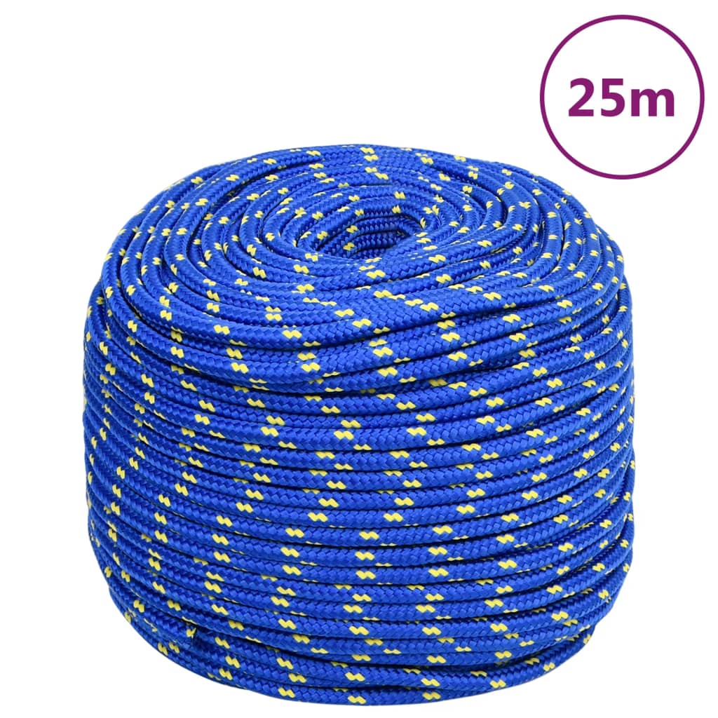 Vidaxxl corde de bateau 8 mm 25 m polypropylène bleu