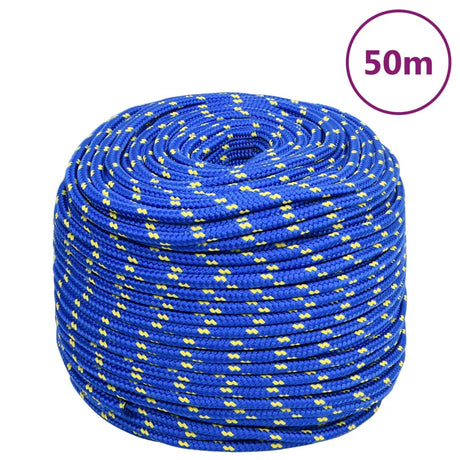 Vidaxl corde de bateau 8 mm 50 m polypropylène bleu