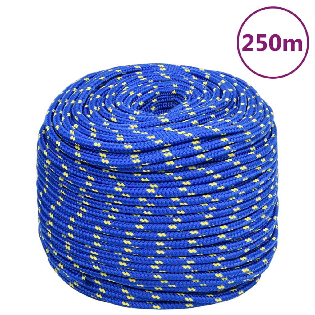 Vidaxl corde de bateau 8 mm 250 m polypropylène bleu