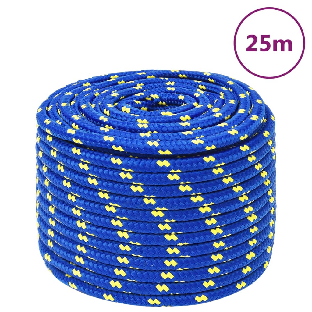 Vidaxl corde de bateau 12 mm 25 m polypropylène bleu