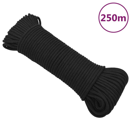 Vidaxl corde de bateau 4 mm 250 m polypropylène noir