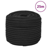 Vidaxl corde de bateau 12 mm 25 m polypropylène noir