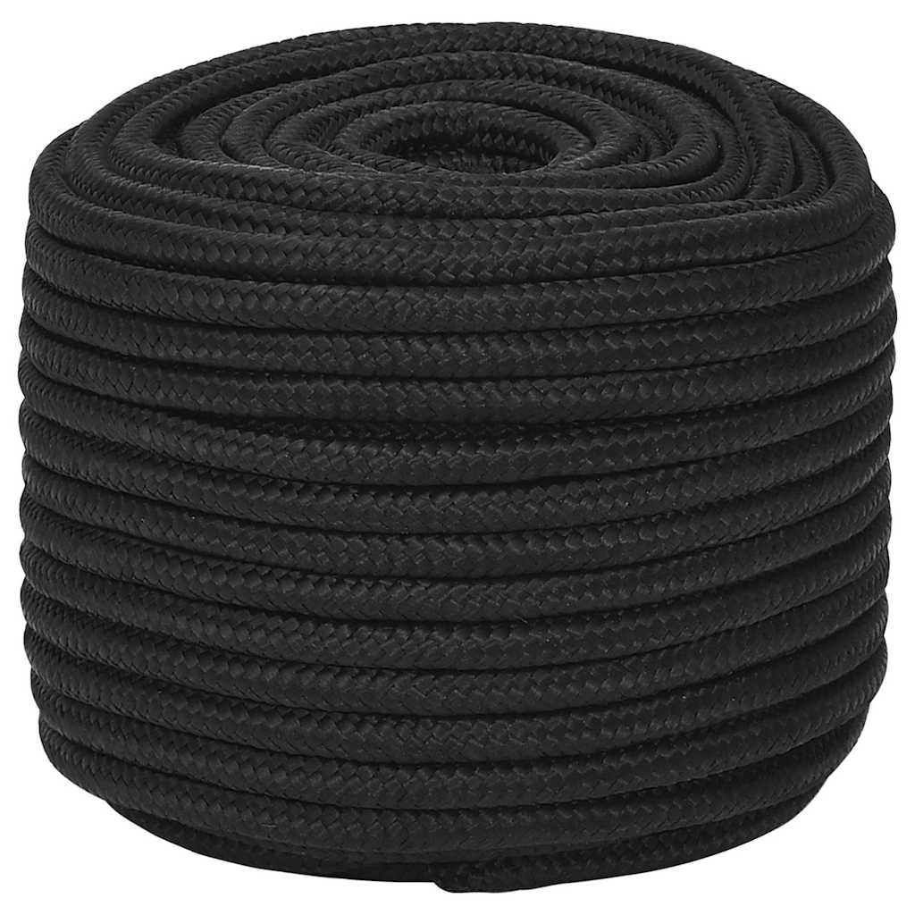 Vidaxl corde de bateau 12 mm 25 m polypropylène noir