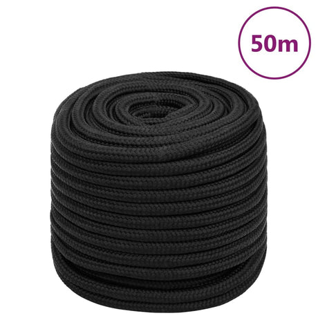 Vidaxl corde de bateau 16 mm 50 m polypropylène noir
