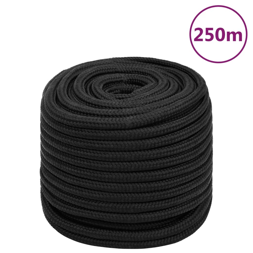Corde de bateau vidaxl 16 mm 250 m de polypropène noir