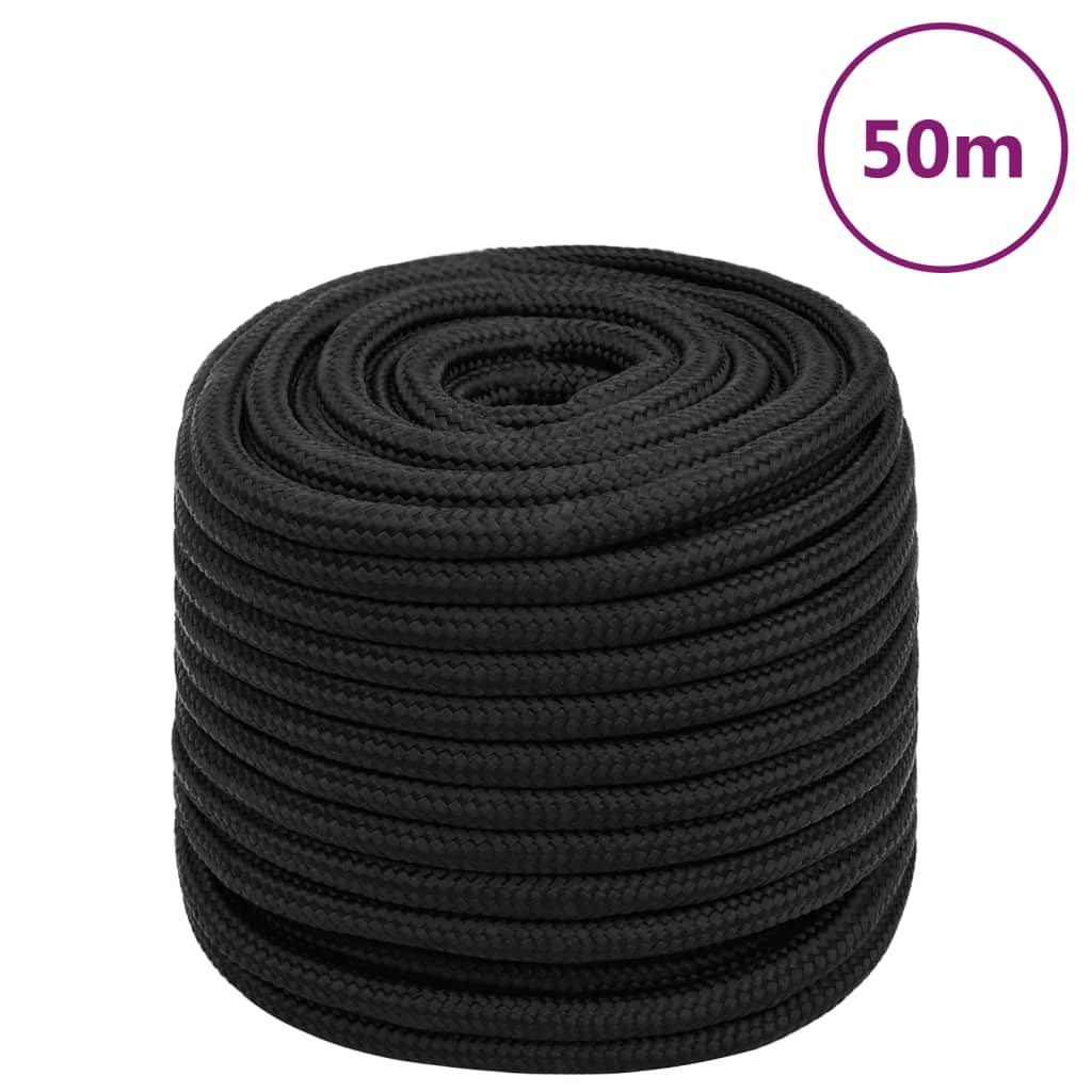 Vidaxl corde de bateau 18 mm 50 m polypropylène noir