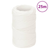 Corde de bateau Vidaxl 2 mm 25 m en polypropylène plein blanc