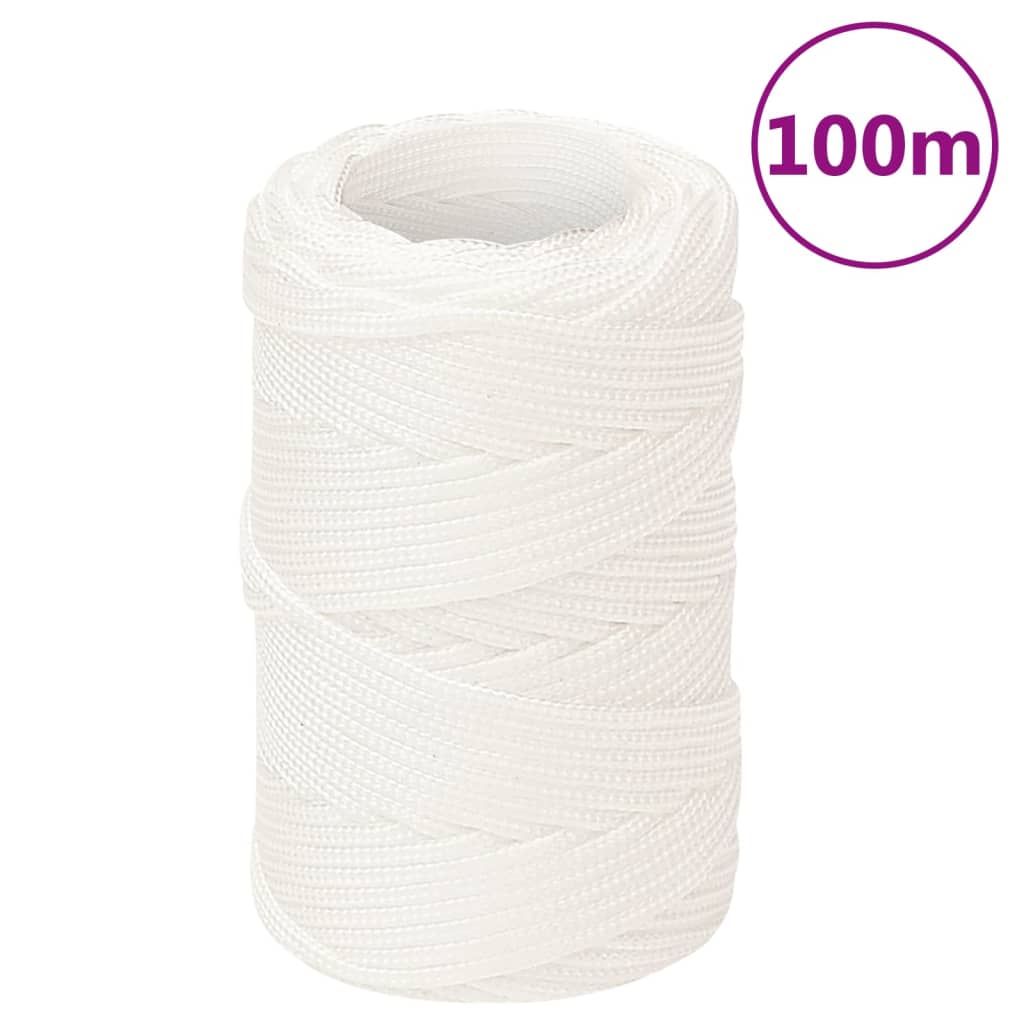 Vidaxl corde de bateau 2 mm 100 m polypropylène solide blanc