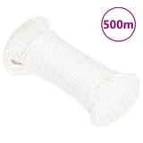 Vidaxl corde de bateau 4 mm 500 m polypropylène solide blanc