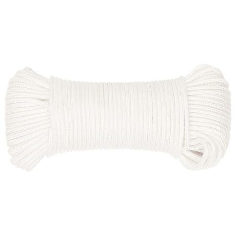 Vidaxl corde de bateau 4 mm 500 m polypropylène solide blanc