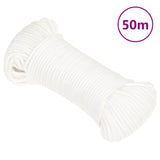 Vidaxl corde bateau 5 mm 50 m polypropylène solide blanc