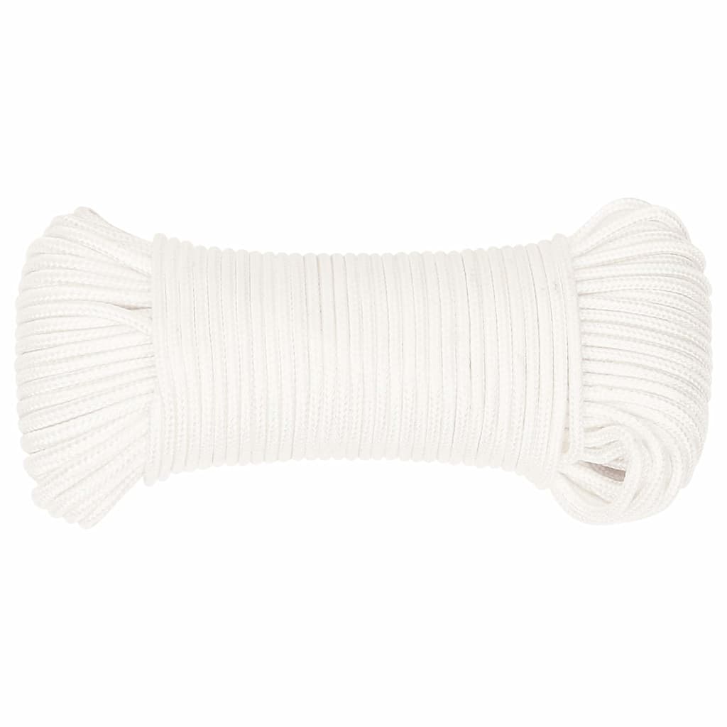 Vidaxl corde de bateau 5 mm 100 m polypropylène solide blanc