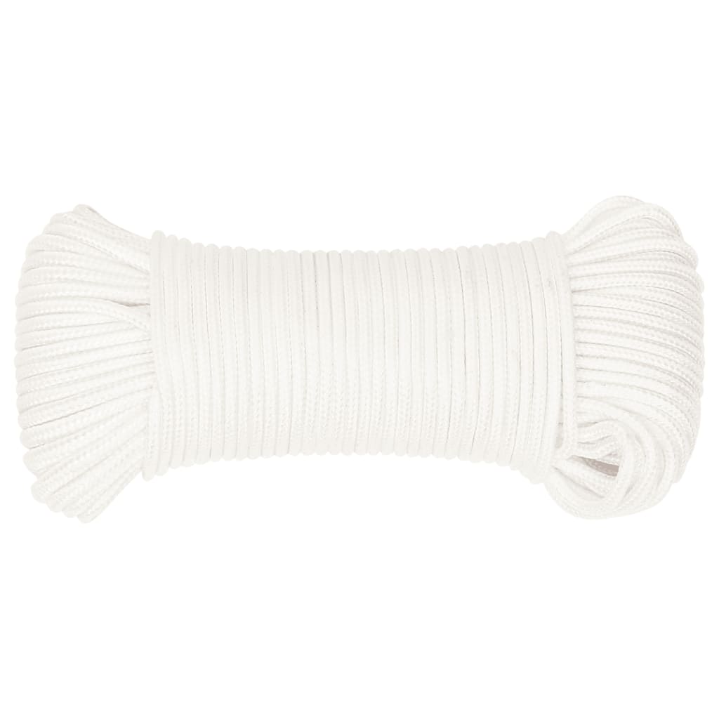 Vidaxl corde de bateau 5 mm 100 m polypropylène solide blanc