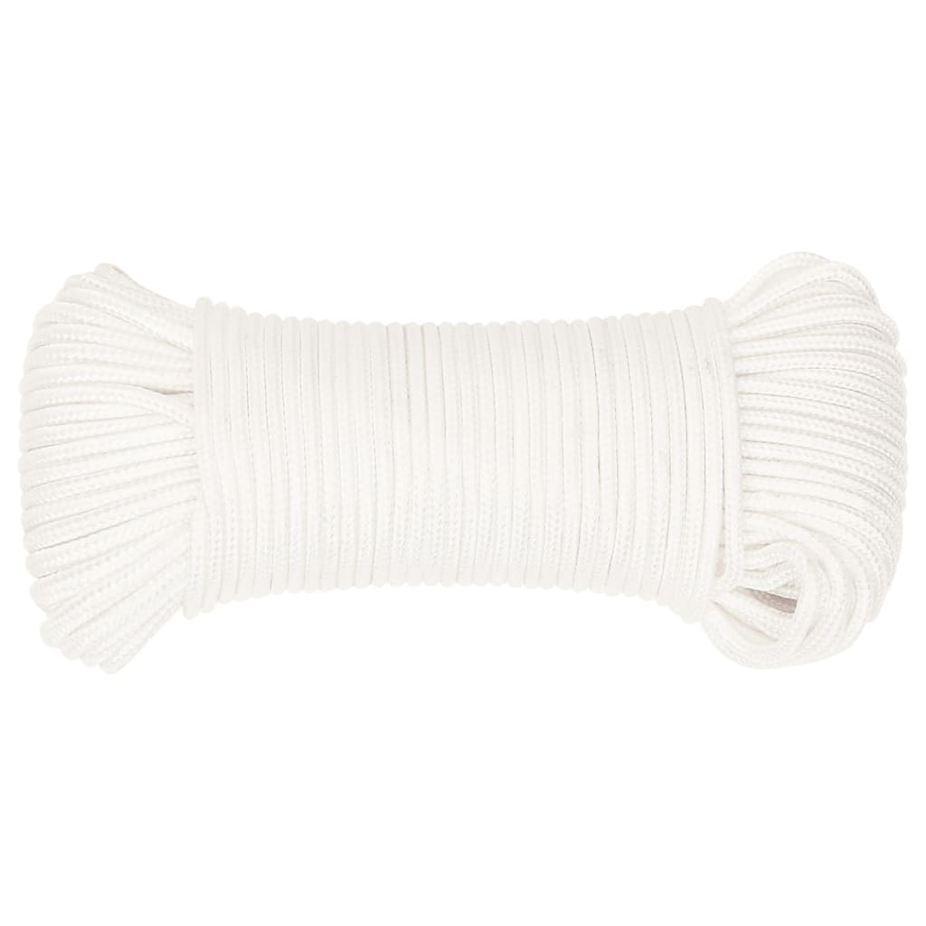 Vidaxl corde de bateau 5 mm 250 m polypropylène solide blanc
