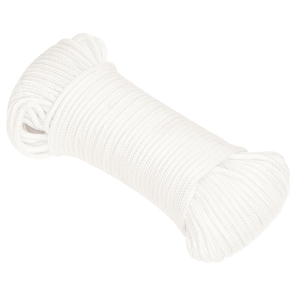 Corde de bateau vidaxl 5 mm 500 m en polypropylène plein blanc