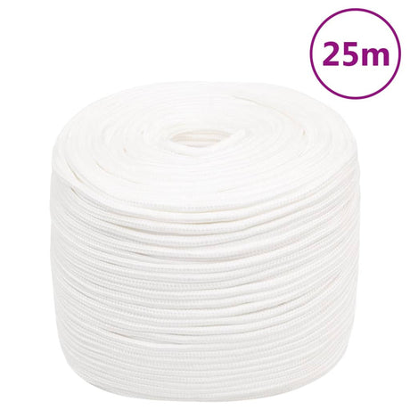 Corde de bateau vidaxl 6 mm 25 m polypropylène plein blanc