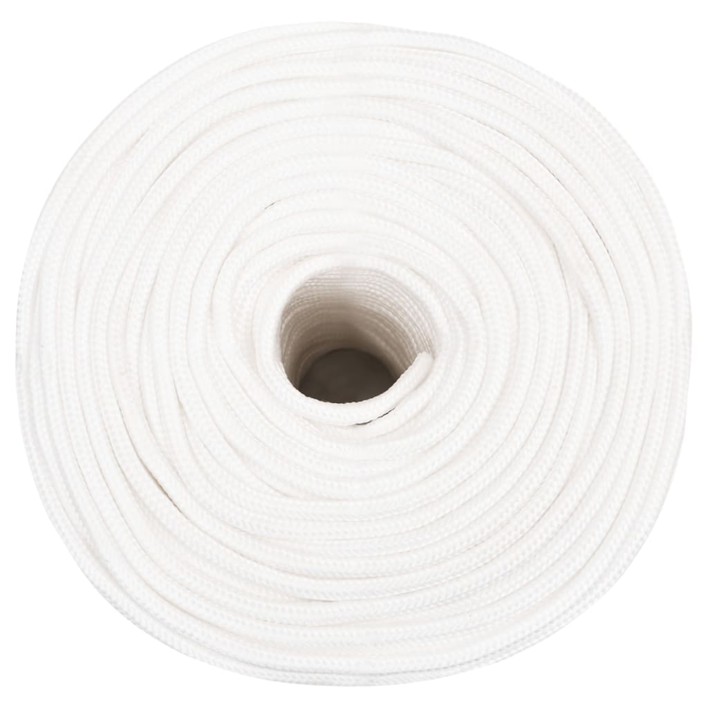 Vidaxl corde bateau 6 mm 50 m polypropylène solide blanc