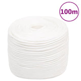 Vidaxl corde de bateau 6 mm 100 m polypropylène solide blanc