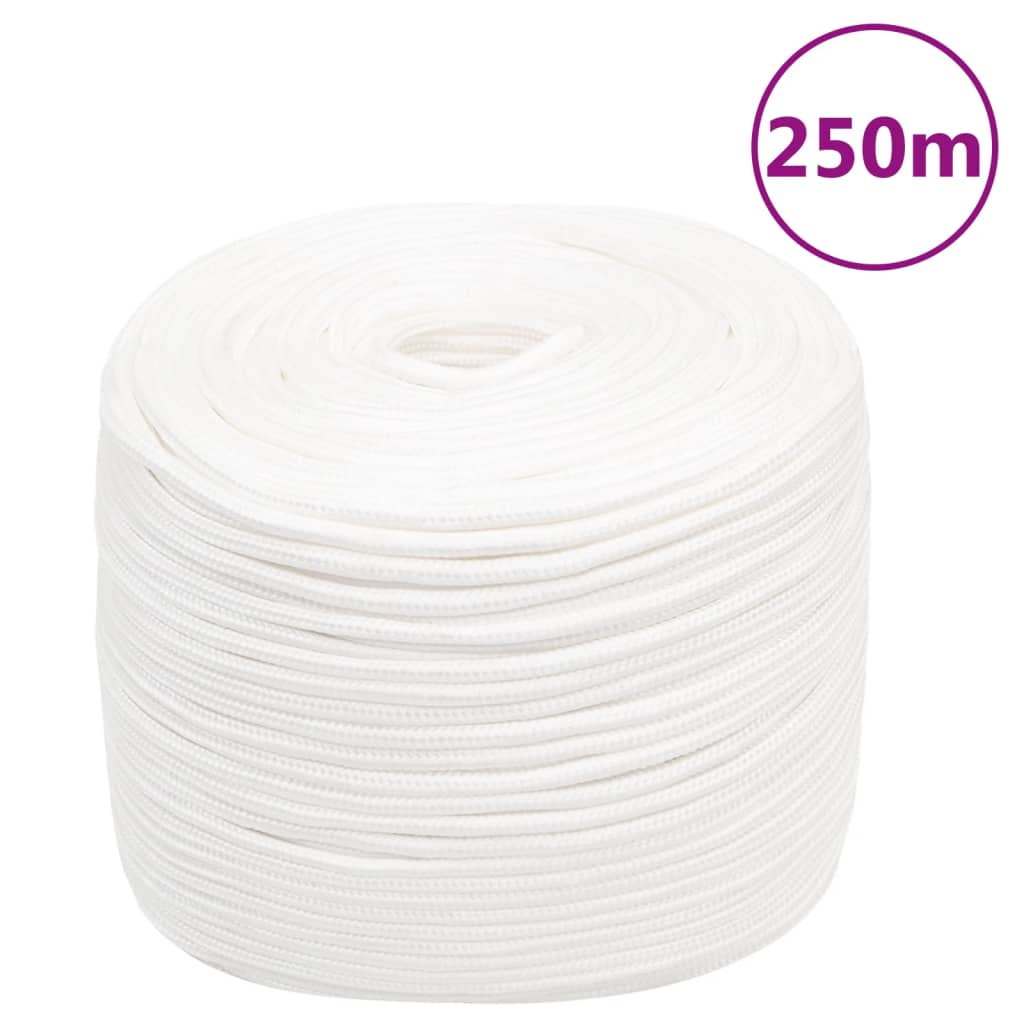 Vidaxl corde de bateau 6 mm 250 m polypropylène solide blanc