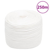 Vidaxl corde de bateau 6 mm 250 m polypropylène solide blanc