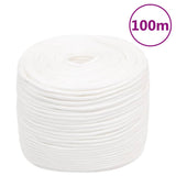 Corde de bateau vidaxl 8 mm 100 m polypropylène plein blanc