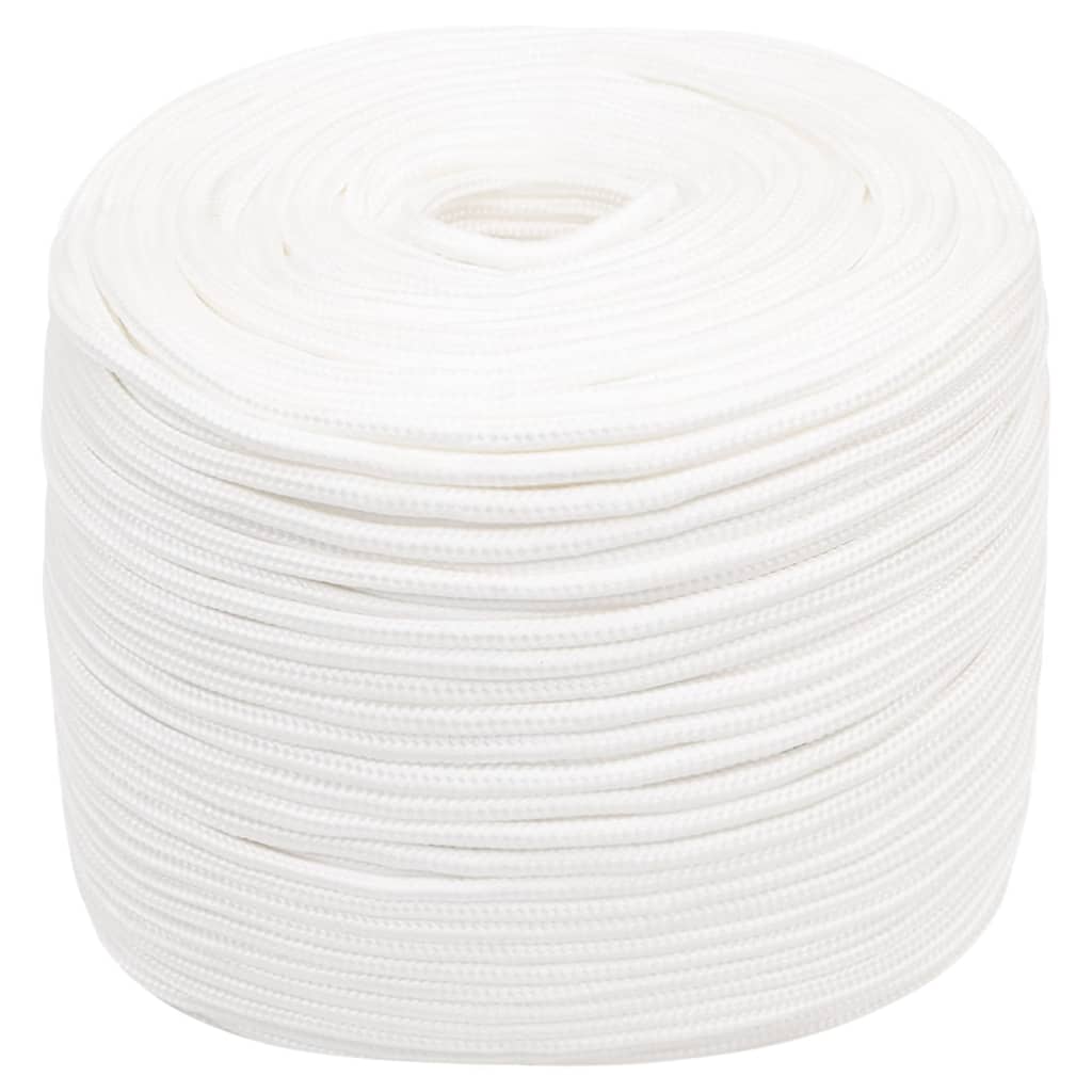 Vidaxl corde de bateau 8 mm 500 m polypropylène solide blanc