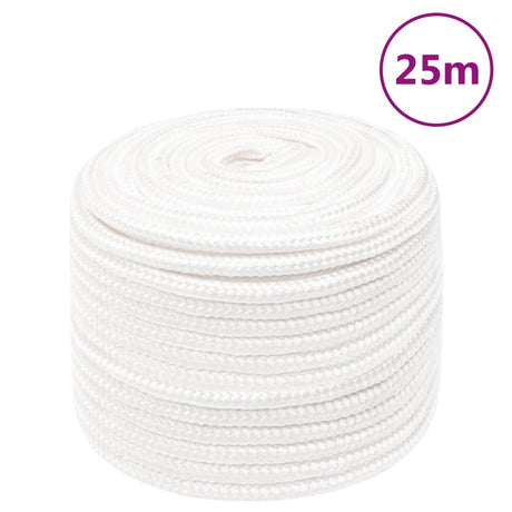 Vidaxl corde de bateau 12 mm 25 m polypropylène solide blanc