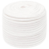 Vidaxl corde de bateau 12 mm 25 m polypropylène solide blanc