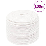 Vidaxl corde de bateau 12 mm 100 m polypropylène solide blanc